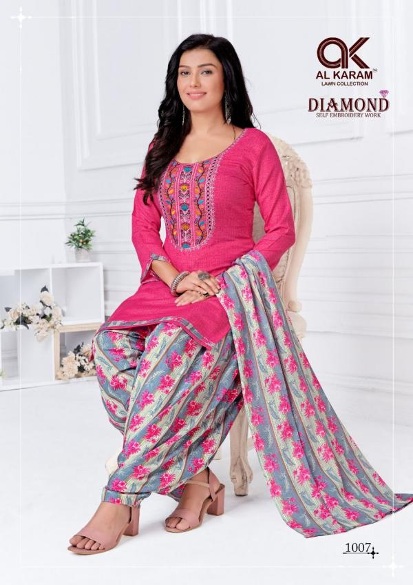 Al Karam Diamond Vol-1 Cotton Designer Pakistani Dress Material